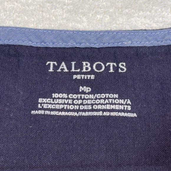 Talbots PM P Med Cotton Pullover Sweater Light Stripped Multi Blue White Boat - Picture 2 of 13